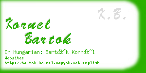 kornel bartok business card